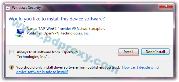 Installing TAP Driver